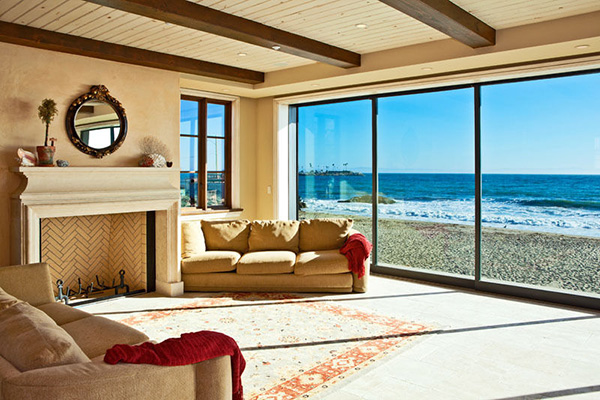 6702 Breakers Way living room, a beachfront home along the Rincon